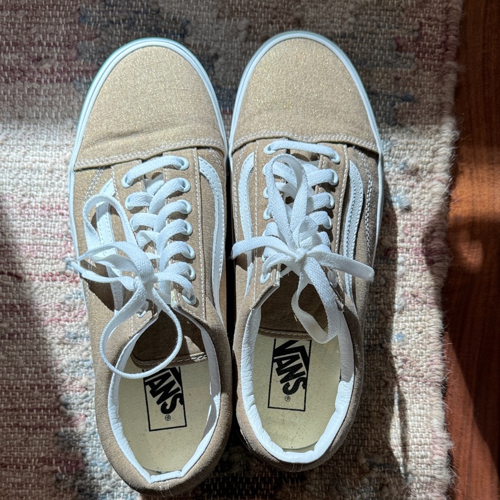 VANS GOLD  Brown Canvas Sneakers